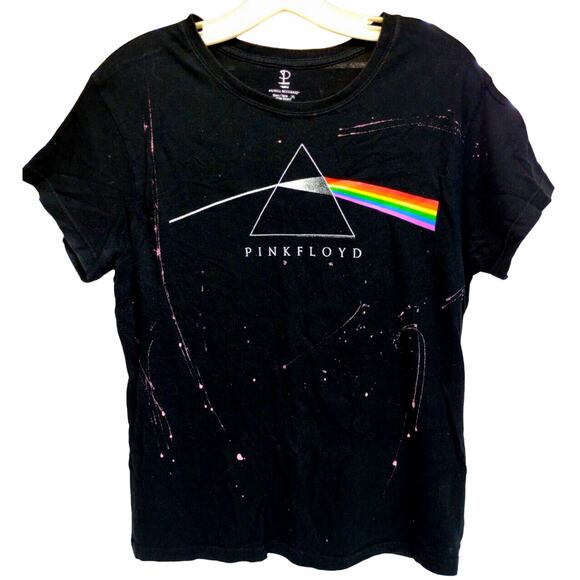 PINK FLOYD 2005 by Anthill Rockware Women's Black T-shirt Splatter Custom Design - Picture 6 of 7